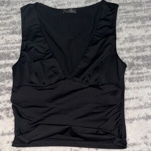 White Fox Boutique Black V-Neck Tank Top